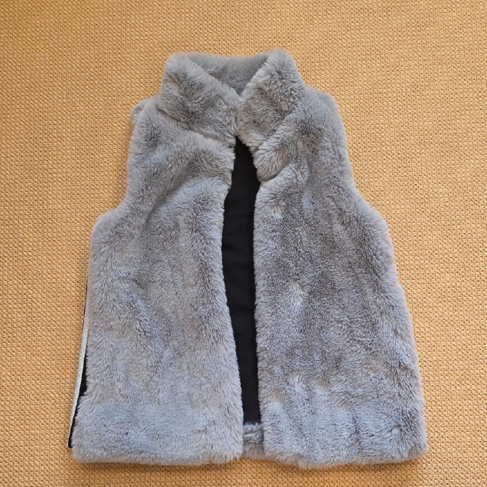Splendid Gray Furry Kids Vest
